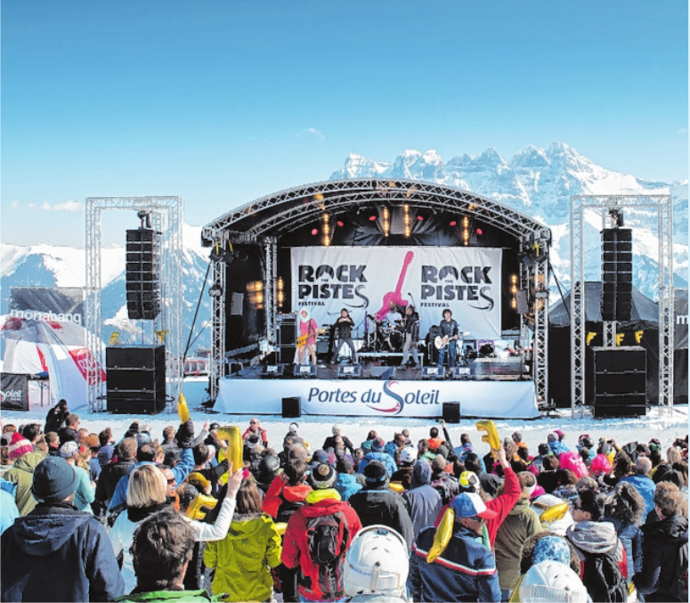 Majestätische Bergkulisse beim beliebten Festival „Rock The Pistes“. FOTO: JB BIEUVILLE Majestätische Bergkulisse beim beliebten Festival „Rock The Pistes“. FOTO: JB BIEUVILLE