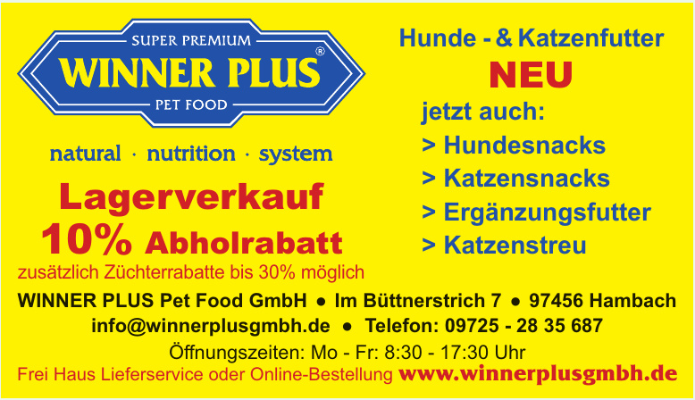 WINNER PLUS Pet Food GmbH WINNER PLUS Pet Food GmbH
