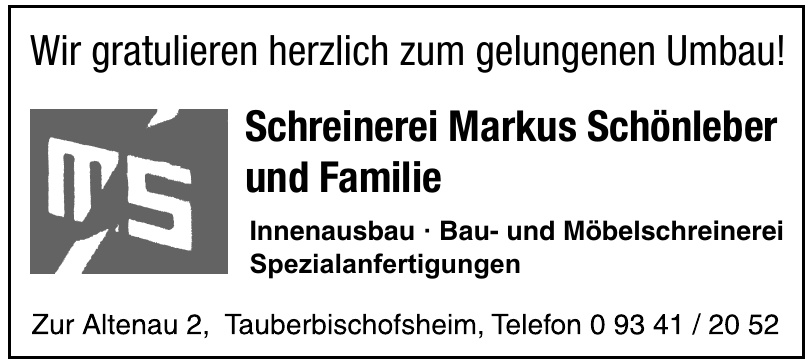 Schreinerei Markus Schönleber