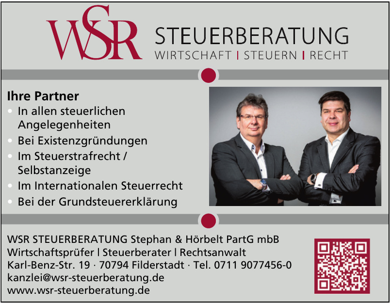 WSR STEUERBERATUNG Stephan & Hörbelt PartG mbB