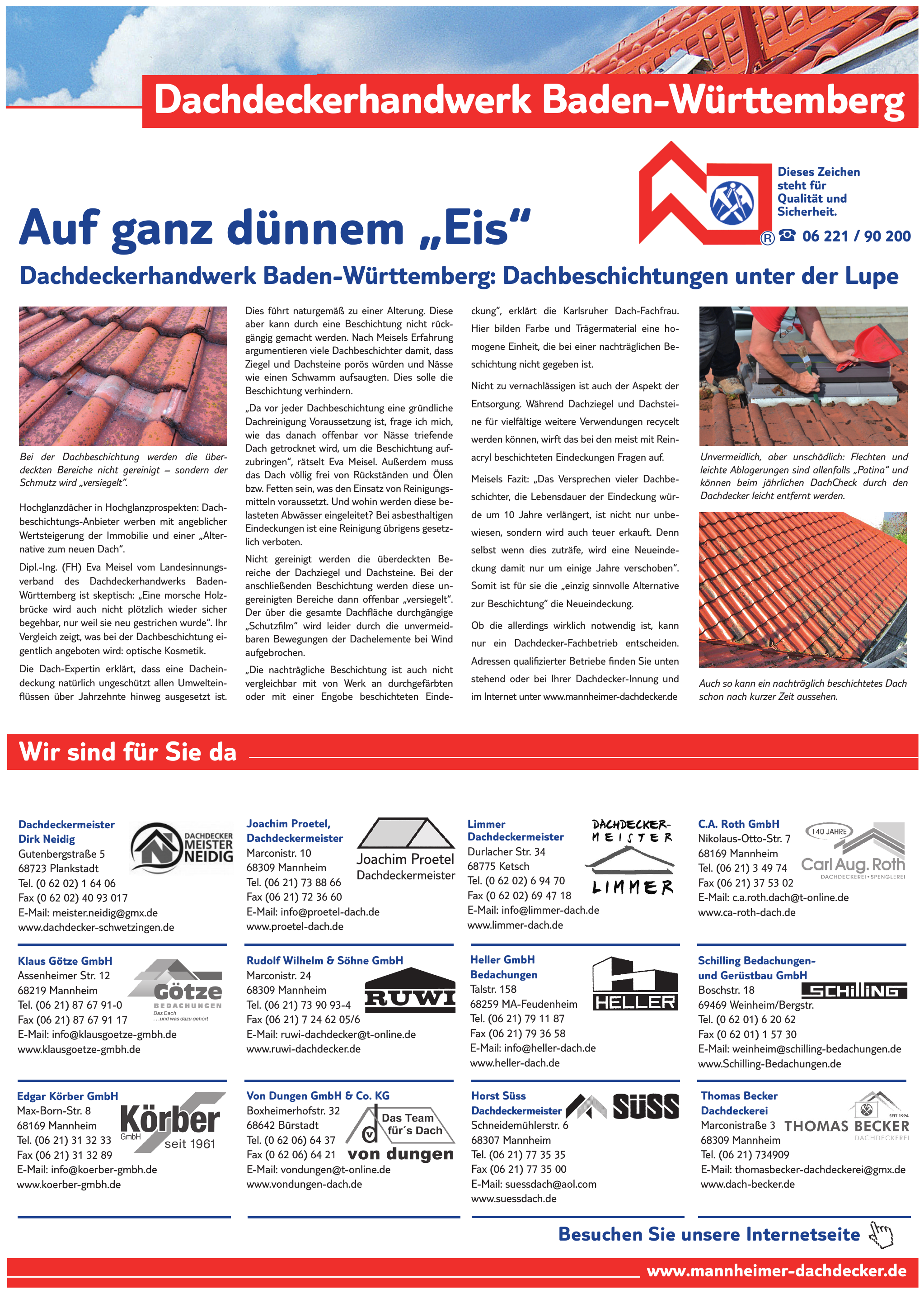 Dachdecker-Innung Mannheim Dachdecker-Innung Mannheim