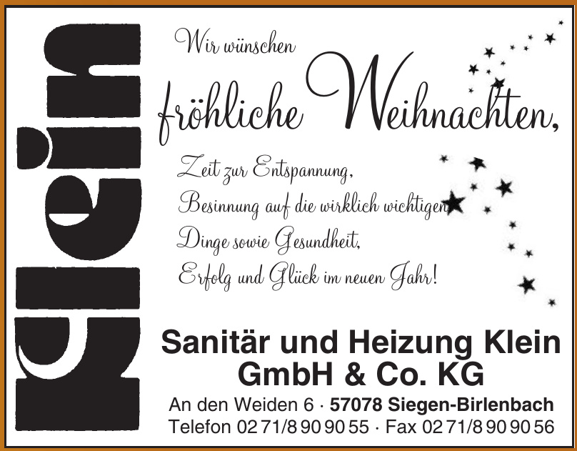 Sanitär und Heizung Klein GmbH & Co. KG Sanitär und Heizung Klein GmbH & Co. KG