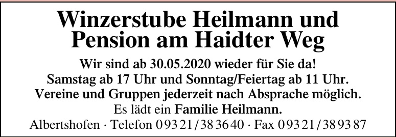 Winzerstube Heilmann und Pension am Haidter Weg Winzerstube Heilmann und Pension am Haidter Weg
