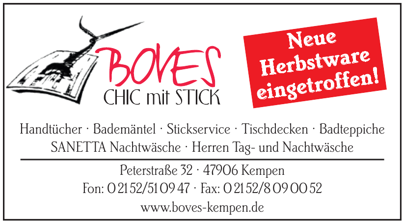 Boves – Chic mit Stick Boves – Chic mit Stick