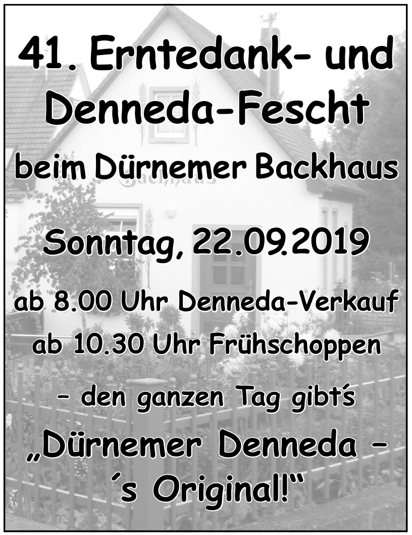 41. Erntedank- und Denneda-Fescht 41. Erntedank- und Denneda-Fescht
