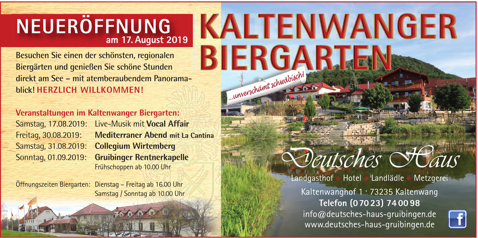 Kaltenwanger Weintage Am See Im Biergarten Im Deutschen Haus