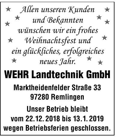 WEHR Landtechnik GmbH WEHR Landtechnik GmbH