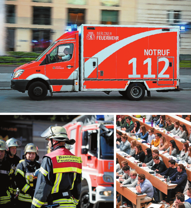 Facetten der Feuerwehr: Ausbildung oder Studium, Notfallsanitäter oder technischer Dienst ISTOCK/VANDERWOLF-IMAGES, OLLO; PICTURE ALLIANCE/FELIX KÄSTLE Facetten der Feuerwehr: Ausbildung oder Studium, Notfallsanitäter oder technischer Dienst ISTOCK/VANDERWOLF-IMAGES, OLLO; PICTURE ALLIANCE/FELIX KÄSTLE
