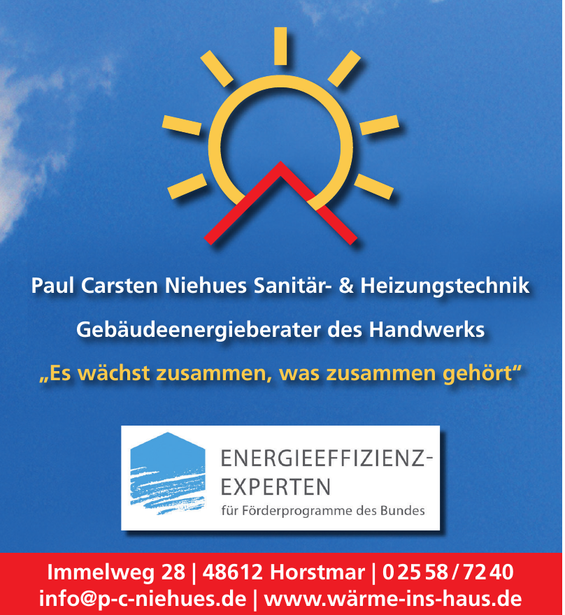 Paul Carsten Niehues Meister im Installateur- und Heizungsbauer-Handwerk Paul Carsten Niehues Meister im Installateur- und Heizungsbauer-Handwerk