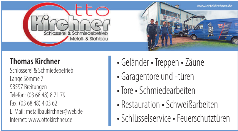 Thomas Kirchner Schlosserei & Schmiedebetrieb Thomas Kirchner Schlosserei & Schmiedebetrieb