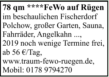 FeWo auf Rügen FeWo auf Rügen