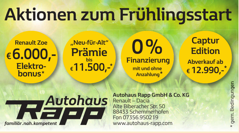 Autohaus Rapp GmbH & Co. KG Autohaus Rapp GmbH & Co. KG