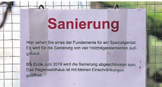 Die Besucher des RegenwaldHauses werden mit Aushängen über die Sanierung informiert. Die Besucher des RegenwaldHauses werden mit Aushängen über die Sanierung informiert.