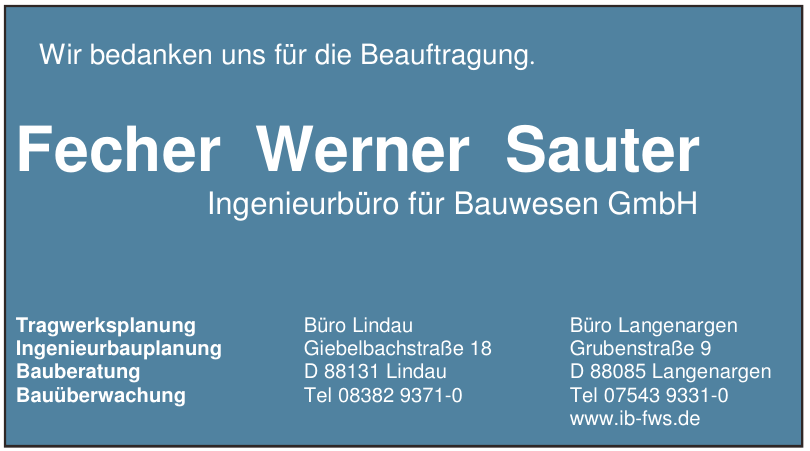 Fecher Werner Sauter Ingenieurbüro für Bauwesen GmbH Fecher Werner Sauter Ingenieurbüro für Bauwesen GmbH