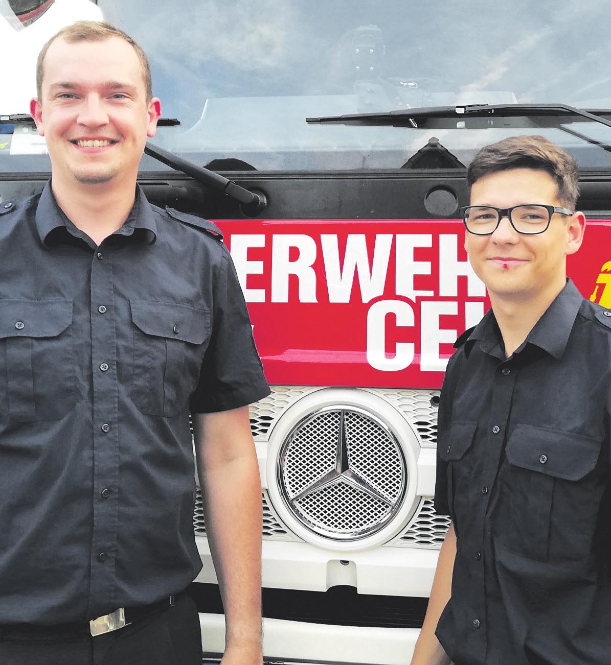 Die neuen Führungskräfte der Jugendfeuerwehr bei der Westerceller Ortsfeuerwehr: Jugendfeuerwehrwart Max Schütte und sein Stellvertreter Niklas Stremmel. Foto: Feuerwehr Westercelle Die neuen Führungskräfte der Jugendfeuerwehr bei der Westerceller Ortsfeuerwehr: Jugendfeuerwehrwart Max Schütte und sein Stellvertreter Niklas Stremmel. Foto: Feuerwehr Westercelle