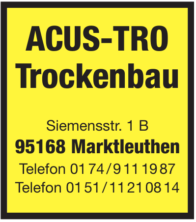 ACUS-TRO Trockenbau ACUS-TRO Trockenbau