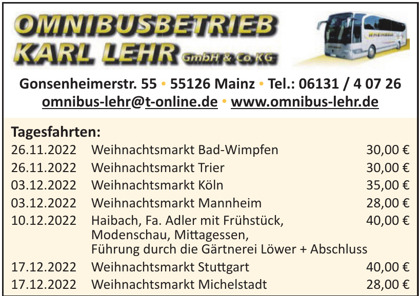 Omnibusbetrieb Karl Lehr GmbH & Co. KG