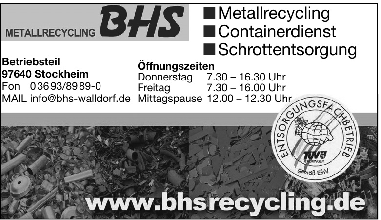 Metallrecycling BHS