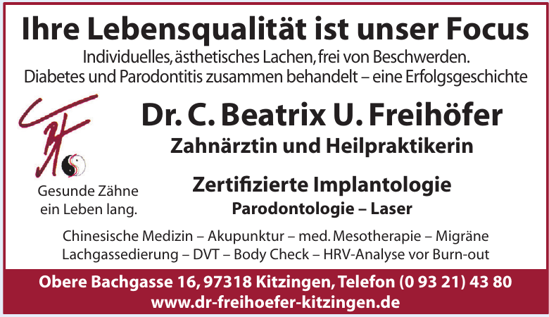 Dr. C. Beatrix U. Freihöfer Dr. C. Beatrix U. Freihöfer