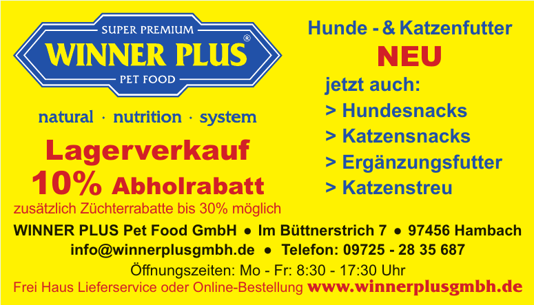 WINNER PLUS Pet Food GmbH WINNER PLUS Pet Food GmbH