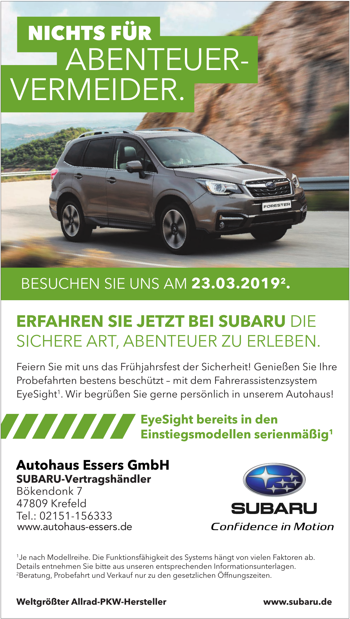 Autohaus Essers GmbH SUBARU-Vertragshändler Autohaus Essers GmbH SUBARU-Vertragshändler