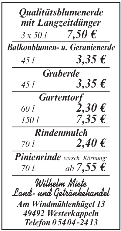 Wilhelm Miete Land- und Getränkehandel Wilhelm Miete Land- und Getränkehandel