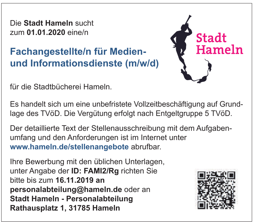 Stadt Hameln - Personalabteilung Stadt Hameln - Personalabteilung