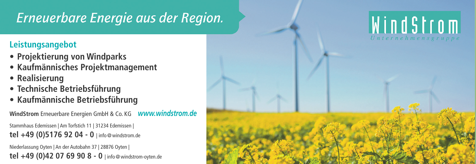 WindStrom Erneuerbare Energien GmbH & Co. KG - Stammhaus Edemissen WindStrom Erneuerbare Energien GmbH & Co. KG - Stammhaus Edemissen