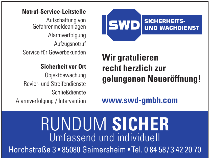 SWD Sicherheits- und Wachdienst SWD Sicherheits- und Wachdienst