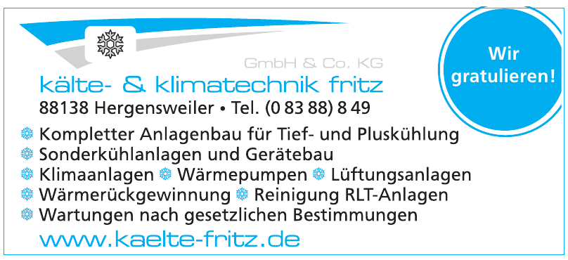 Kälte- & Klimatechnik Fritz GmbH & Co. KG Kälte- & Klimatechnik Fritz GmbH & Co. KG