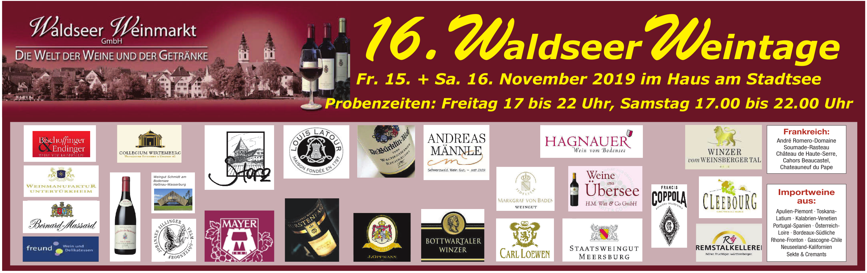 16. Waldseer Weintage 16. Waldseer Weintage