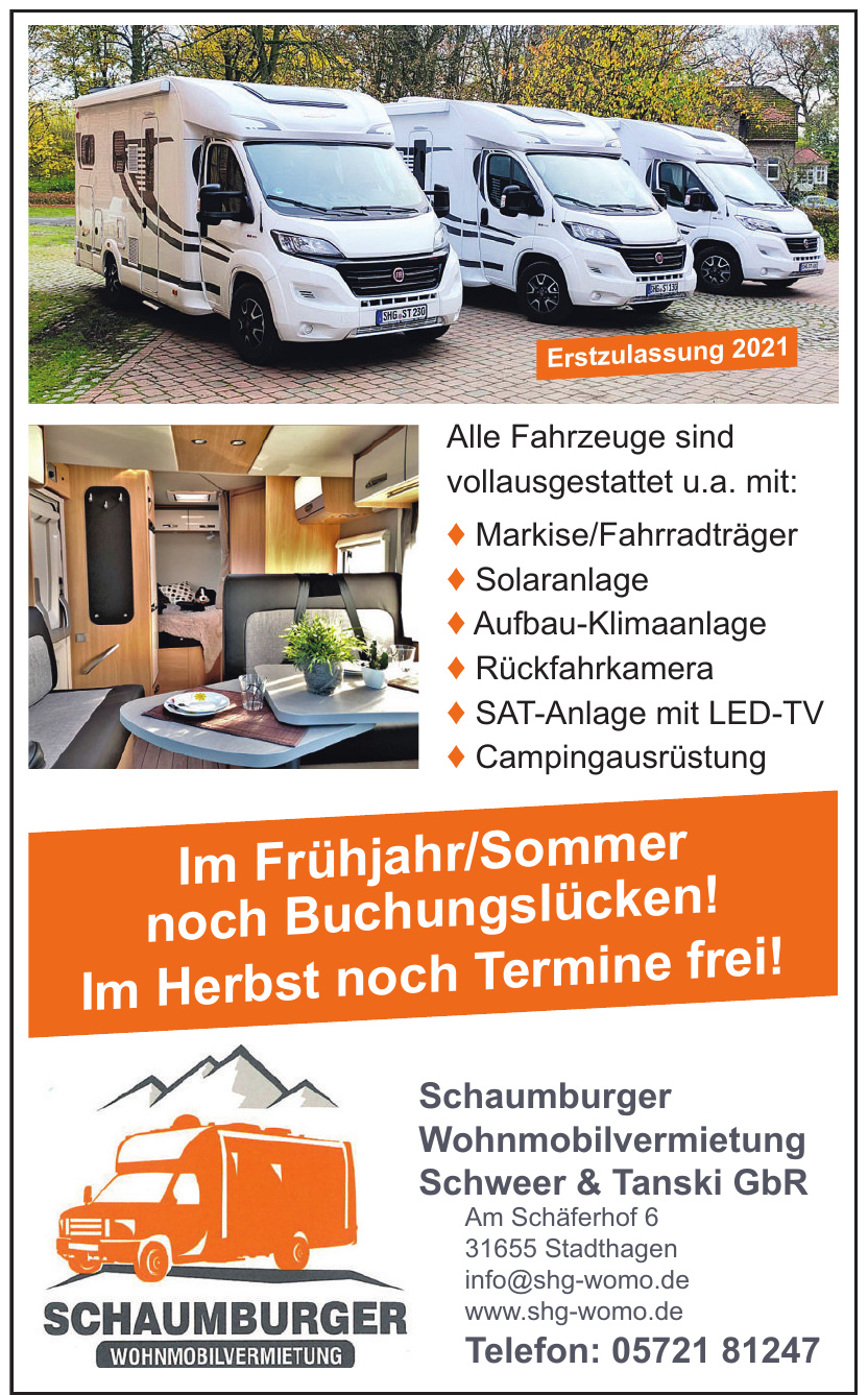 Schaumburger Wohnmobilvermietung Schweer & Tanski GbR