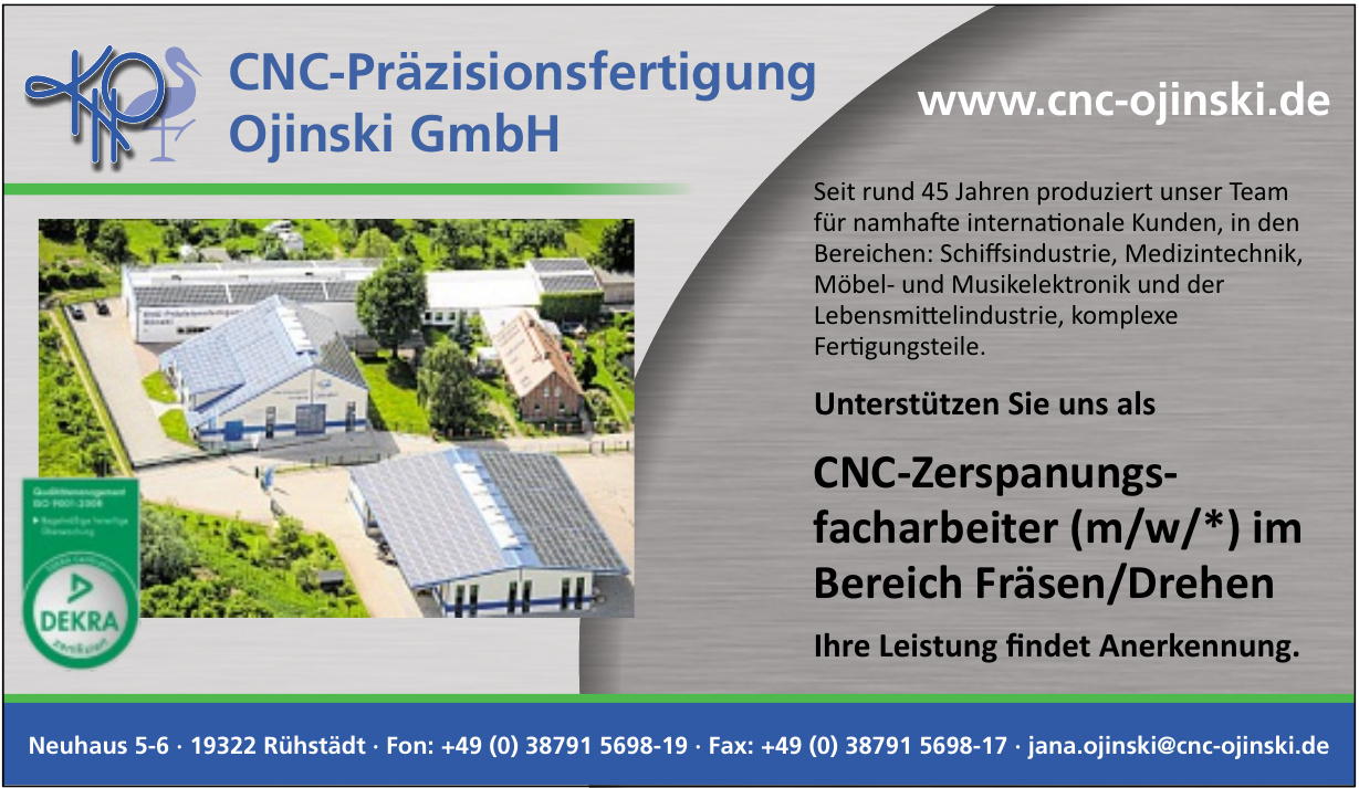 CNC–Präzisionsfertigung Ojinski GmbH