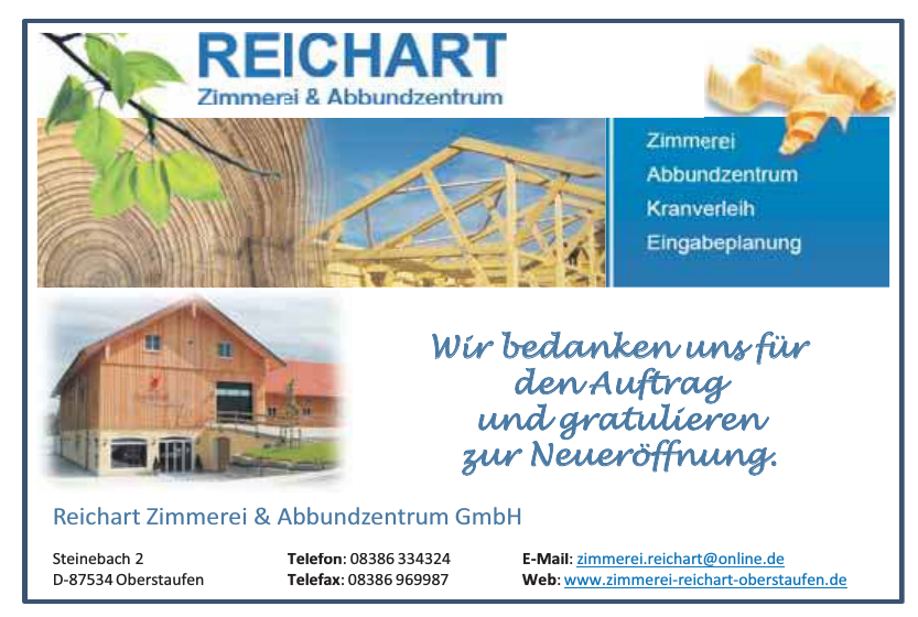 Reichart Zimmerei & Abbundzentrum GmbH Reichart Zimmerei & Abbundzentrum GmbH