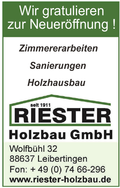 Riester Holzbau GmbH Riester Holzbau GmbH