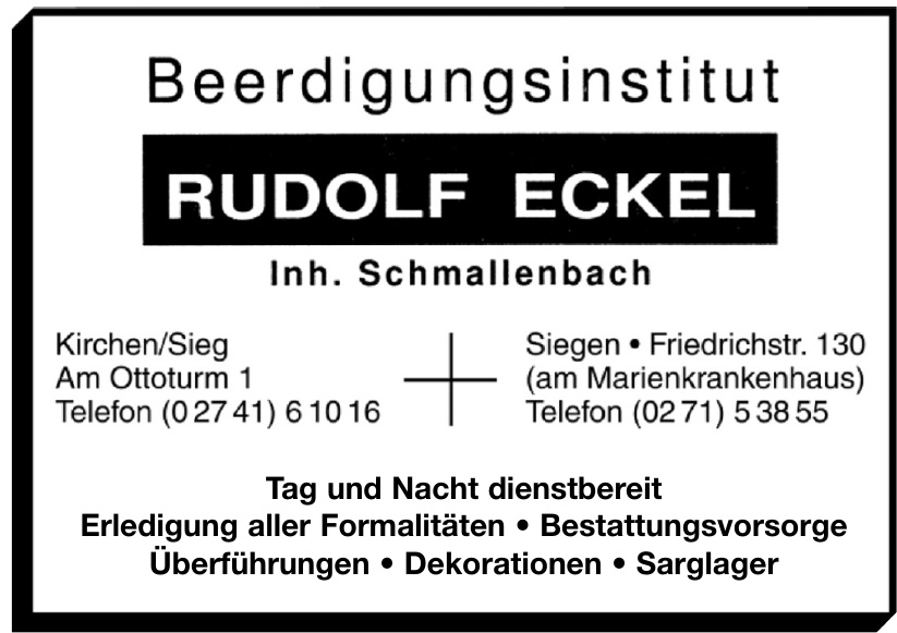 Beerdigungsinstitut Rudolf Eckel