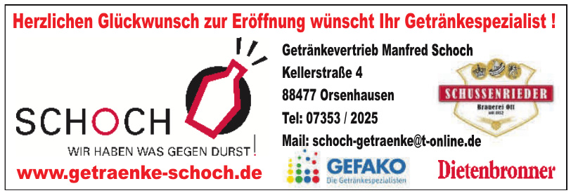Getränkevertrieb Manfred Schoch Getränkevertrieb Manfred Schoch