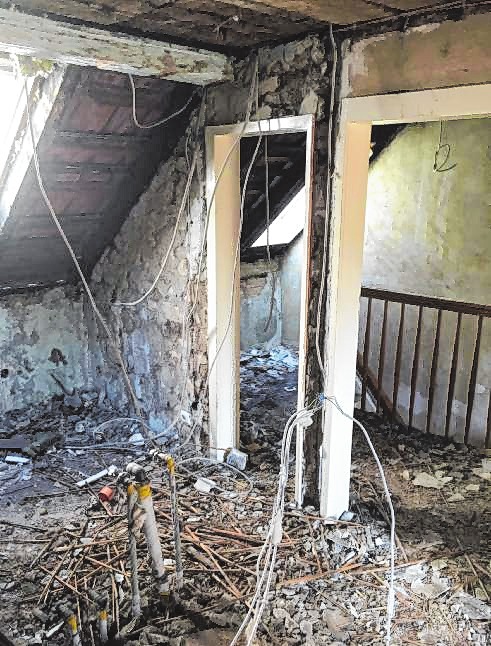 So sah es während der Sanierung im Obergeschoss aus. | Bild: Guido Kellner So sah es während der Sanierung im Obergeschoss aus. | Bild: Guido Kellner