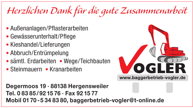 Baggerbetrieb Vogler Baggerbetrieb Vogler