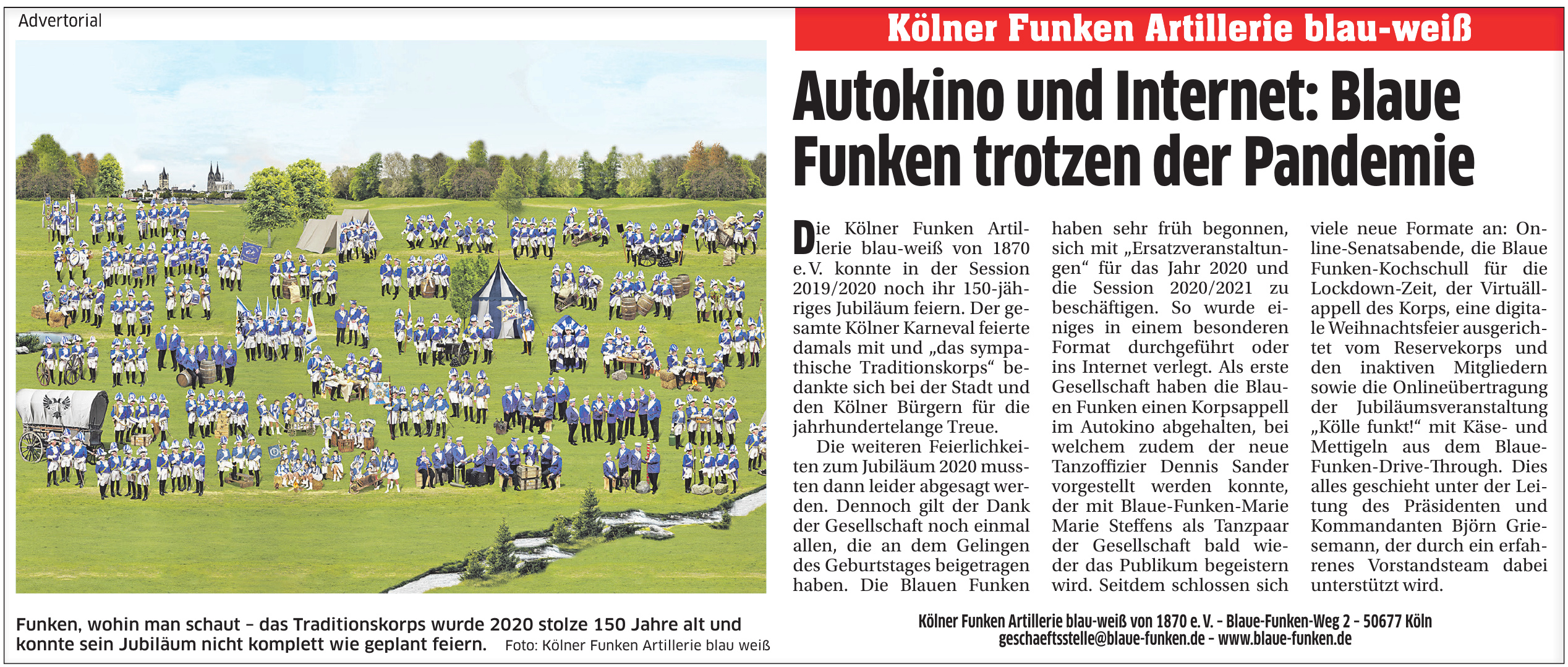 Kölner Funken Artillerie blau-weiß von 1870 e. V. Kölner Funken Artillerie blau-weiß von 1870 e. V.