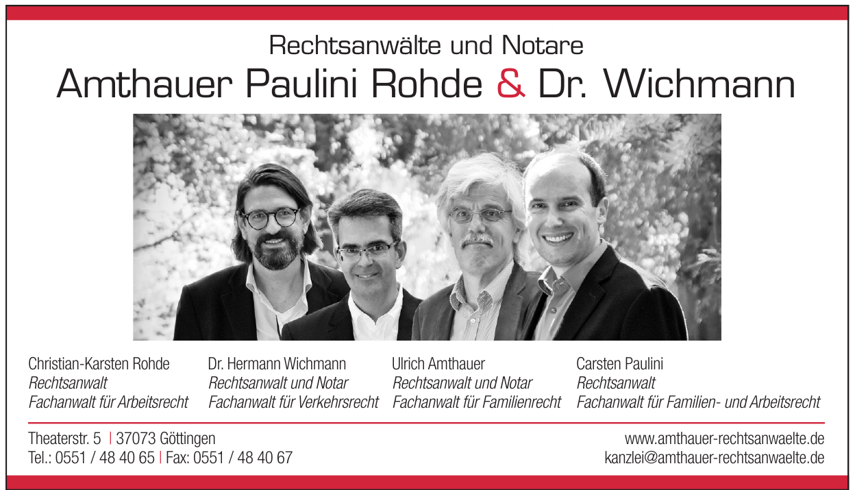 Rechtsanwälte und Notare Amthauer Paulini Rohde & Dr. Wichmann Rechtsanwälte und Notare Amthauer Paulini Rohde & Dr. Wichmann