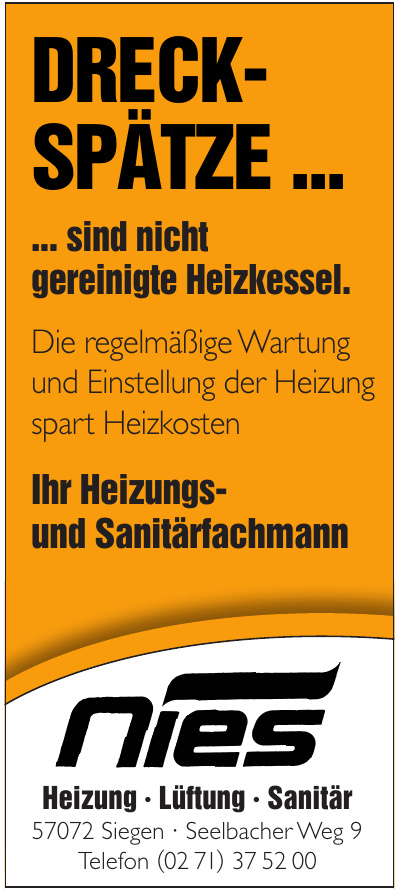 nies Heizung · Lüftung · Sanitär nies Heizung · Lüftung · Sanitär