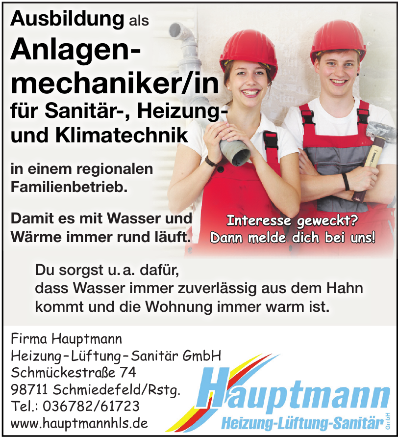 Firma Hauptmann Heizung – Lüftung – Sanitär GmbH Firma Hauptmann Heizung – Lüftung – Sanitär GmbH