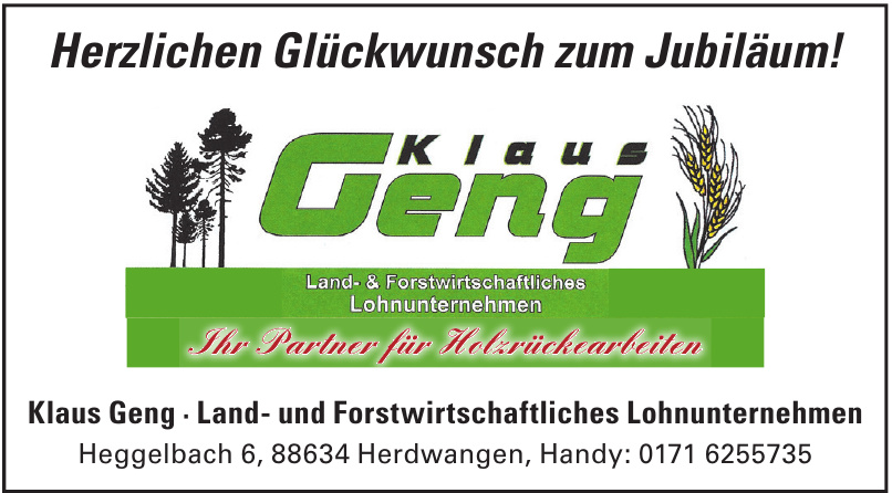 Klaus Geng - Land- und Forstwirtschaftliches Lohnunternehmen Klaus Geng - Land- und Forstwirtschaftliches Lohnunternehmen