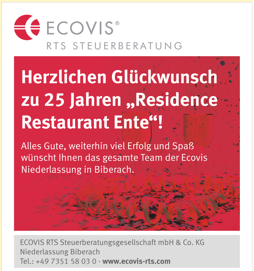 ECOVIS RTS Steuerberatungsgesellschaft mbH & Co. KG ECOVIS RTS Steuerberatungsgesellschaft mbH & Co. KG