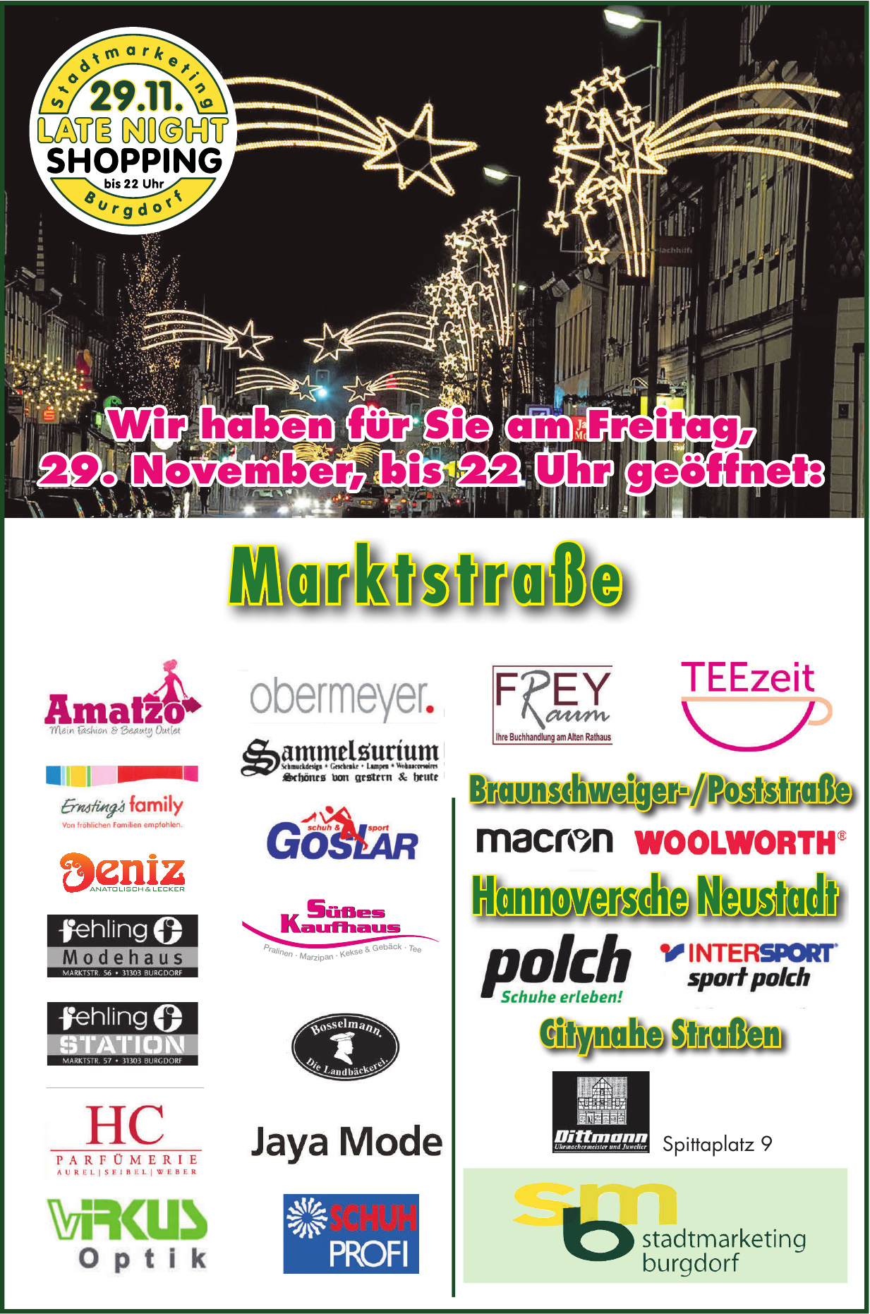 Wir haben für Sie am Freitag, 29. November, bis 22 Uhr geöffnet: Wir haben für Sie am Freitag, 29. November, bis 22 Uhr geöffnet: