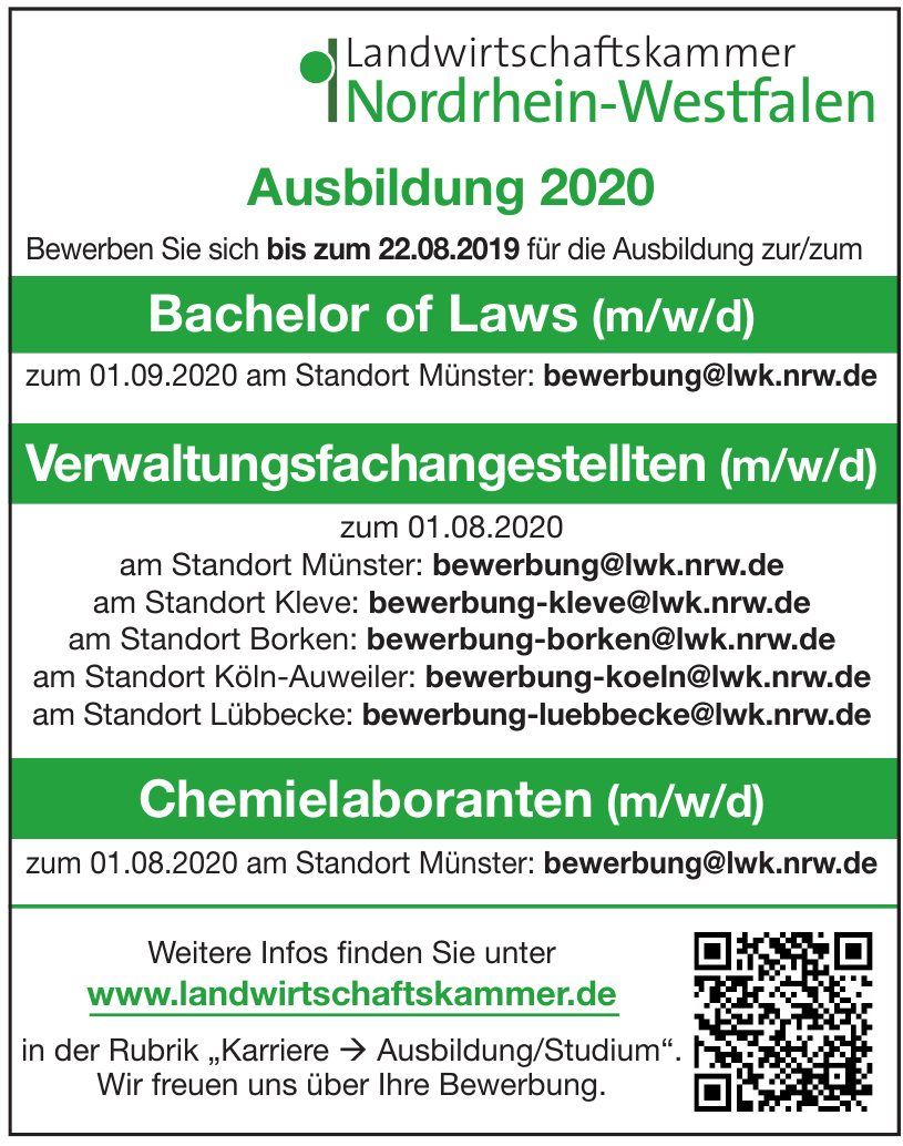 Landwirtschaftskammer Nordrhein-Westfalen Landwirtschaftskammer Nordrhein-Westfalen