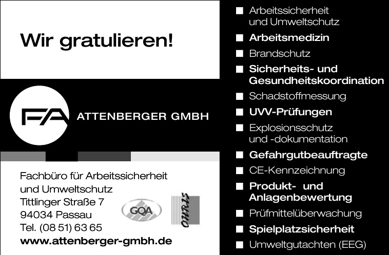 Attenberger GmbH – Fachbüro für Arbeitssicherheit und Umweltschutz