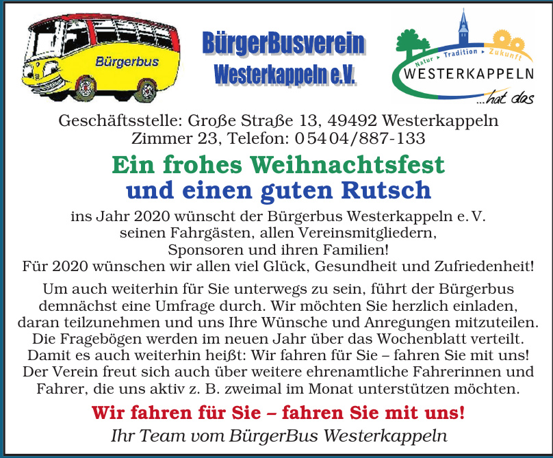 BürgerBus Westerkappeln e.V. BürgerBus Westerkappeln e.V.