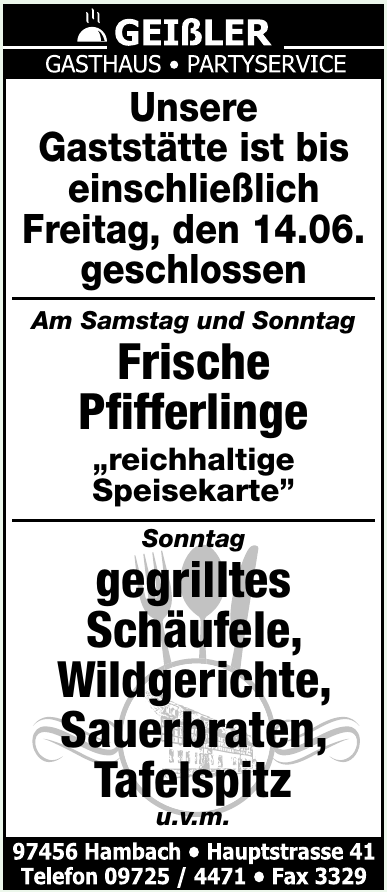 Geißler Gasthaus - Partyservice Geißler Gasthaus - Partyservice